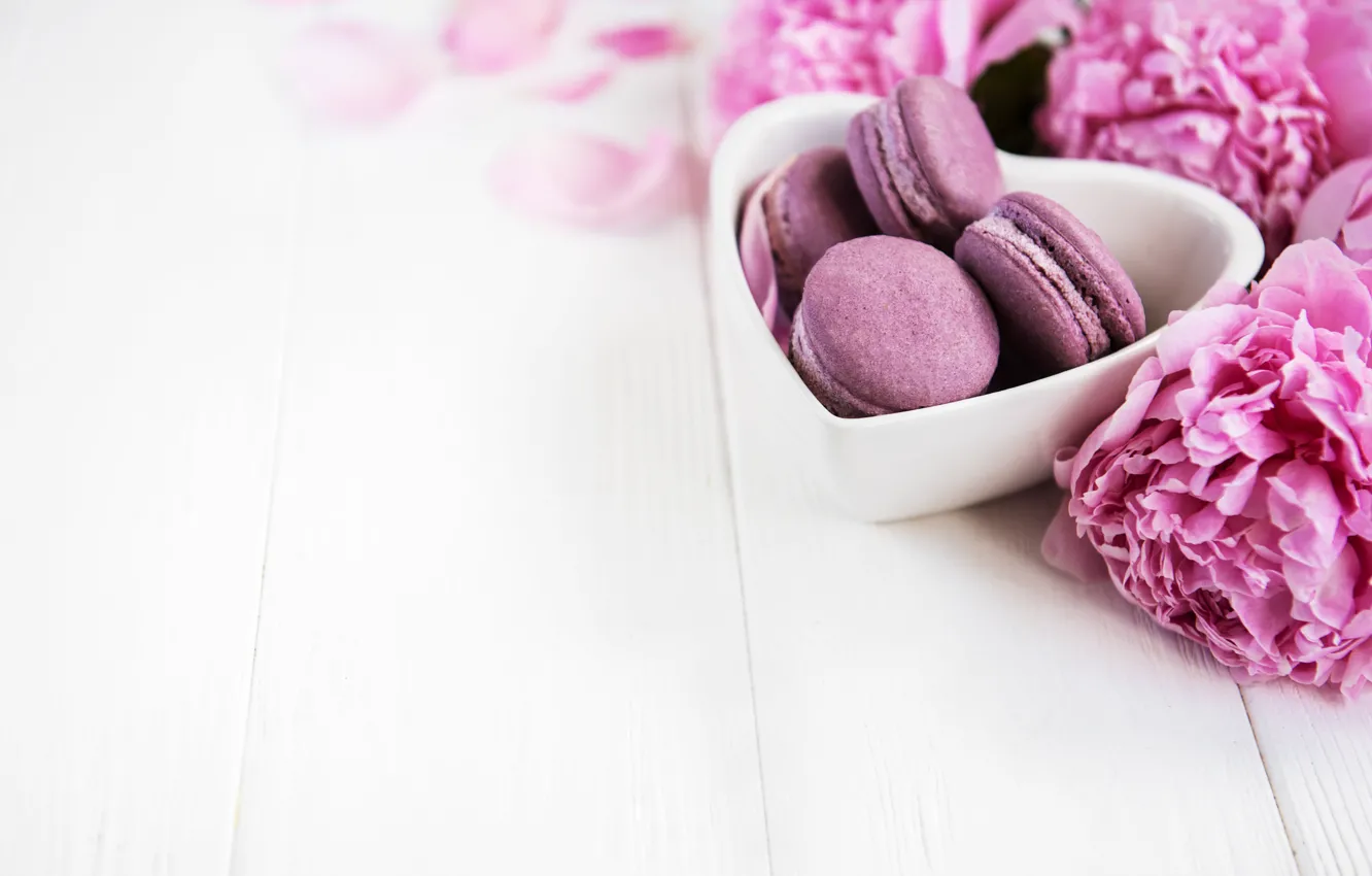 Фото обои цветы, розовые, wood, pink, flowers, пионы, peonies, macaron, макаруны