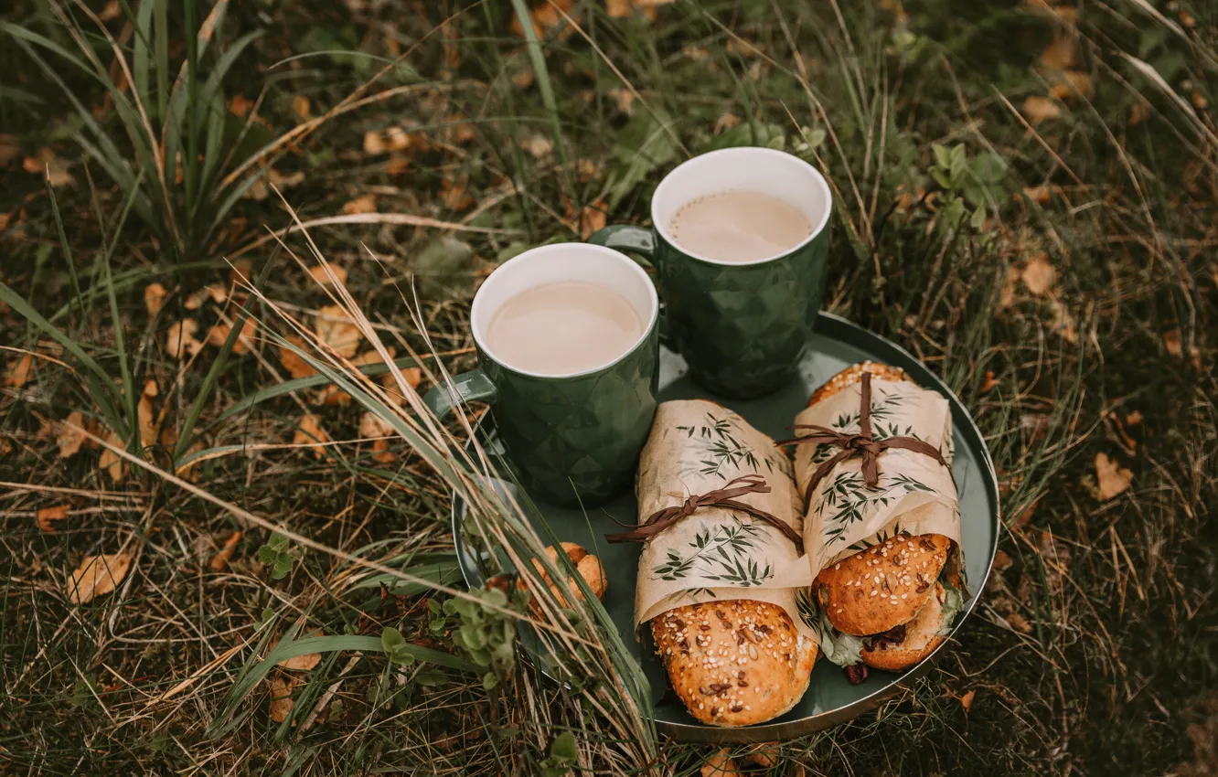 Фото обои nature, food, coffee, picnic, rest, sandwich