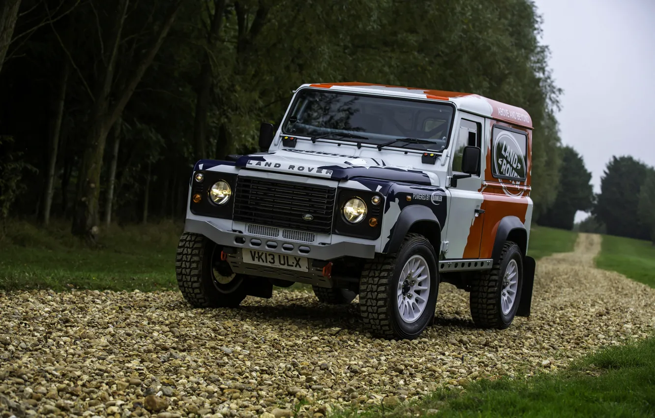 Фото обои внедорожник, Land Rover, Defender, 2013, 2014, Challenge, Bowler