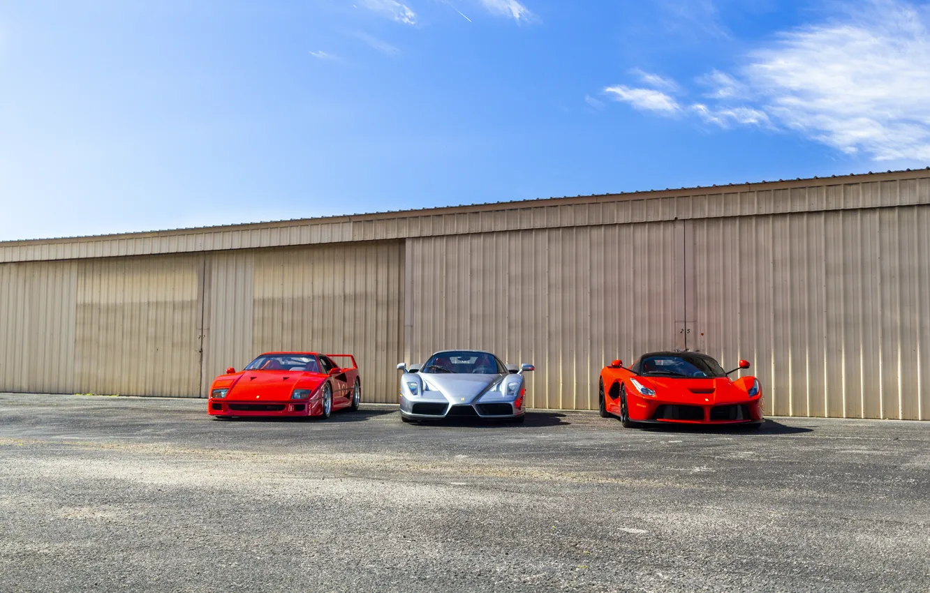 Фото обои Ferrari, F40, Enzo, LaFerrari