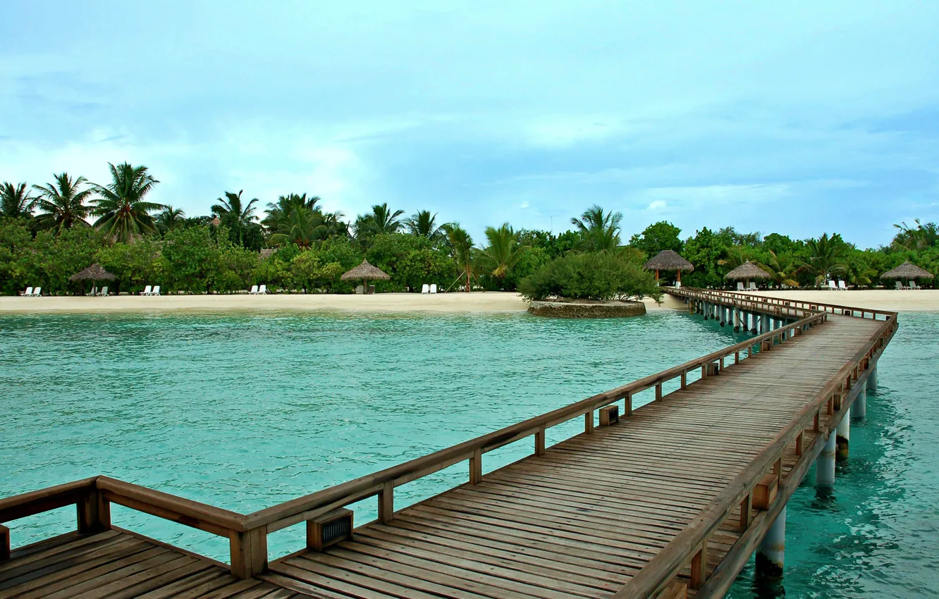 Фото обои beach, island, maldives, vacation