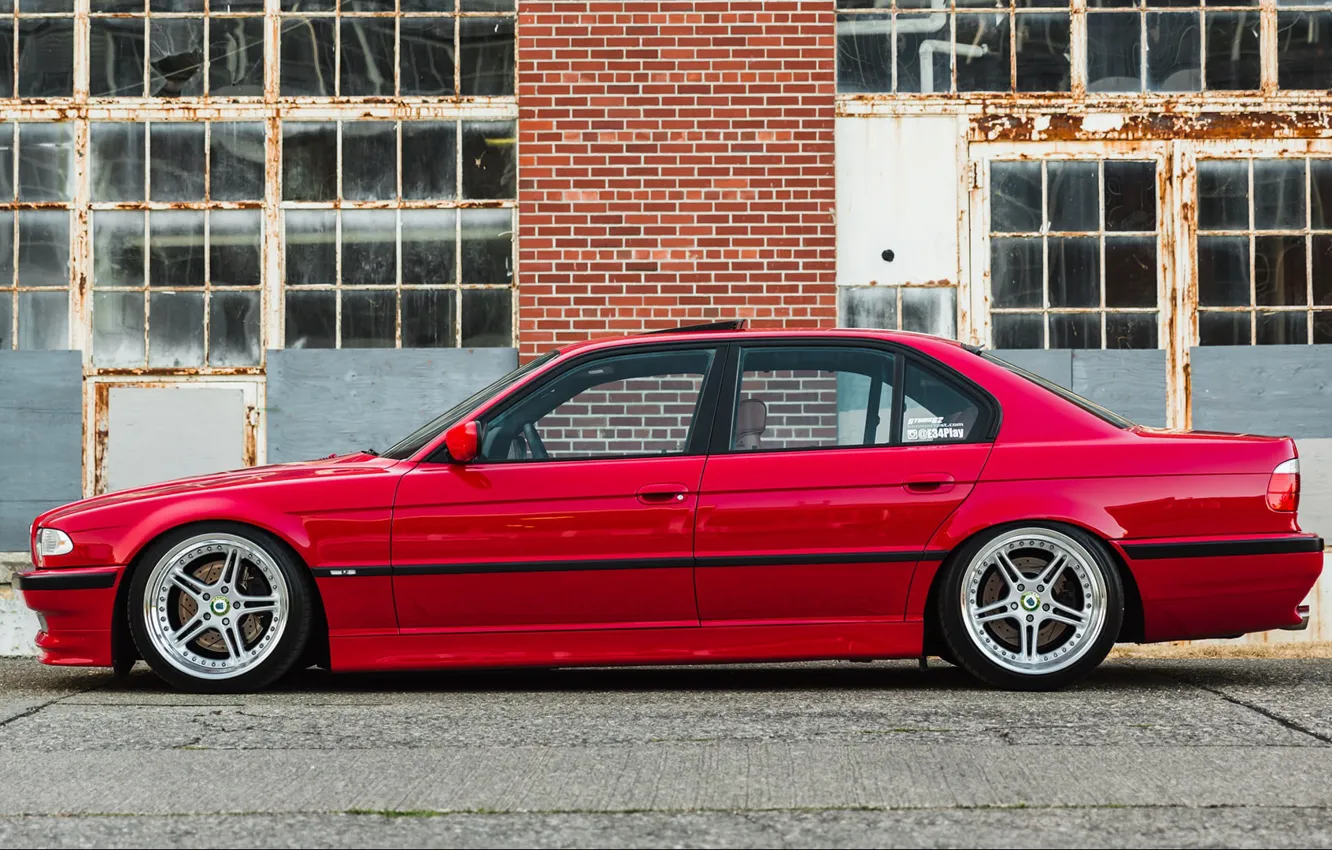 Фото обои BMW, RED, 7-Series, E38