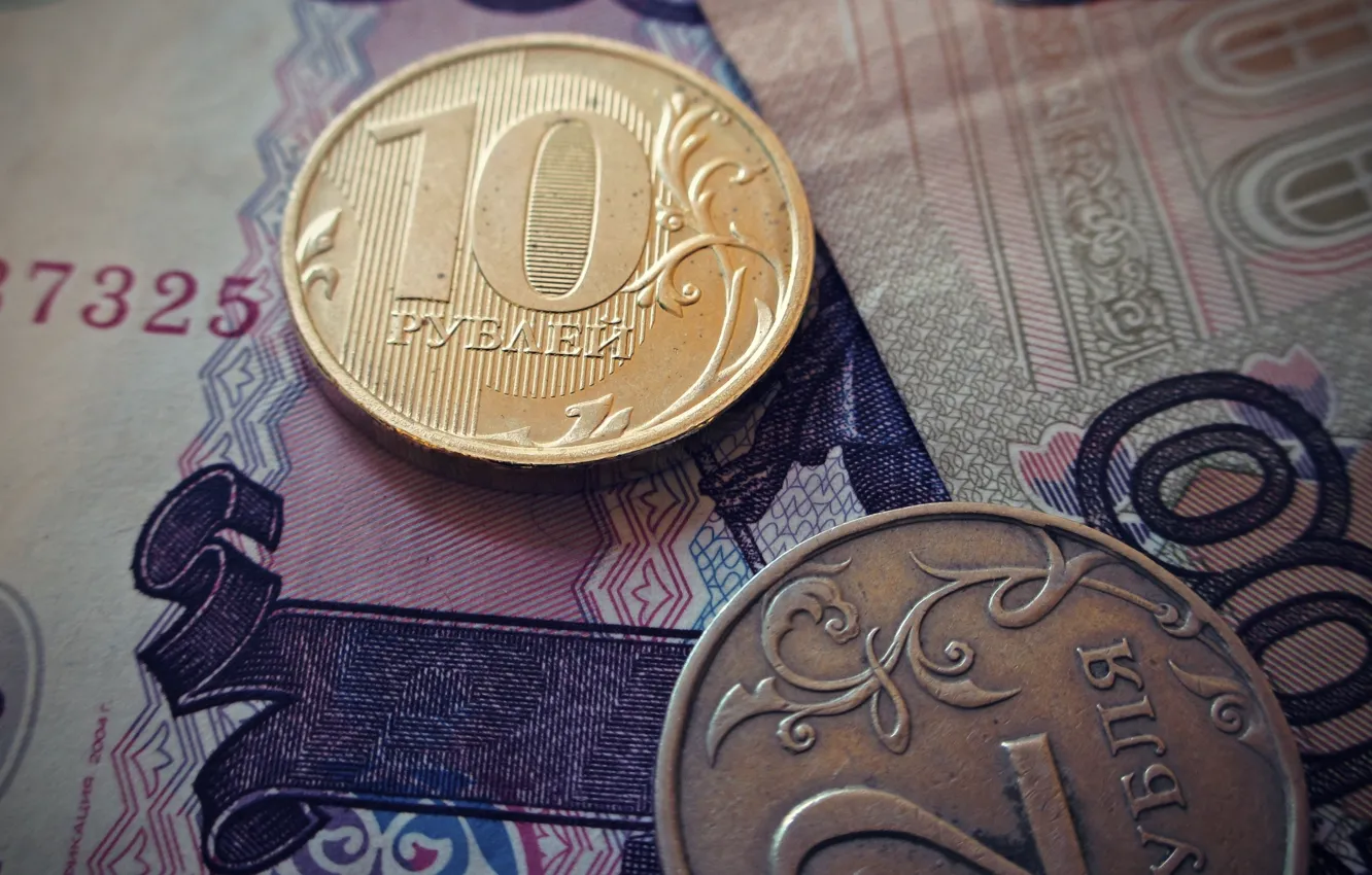 Фото обои деньги, монеты, рубли