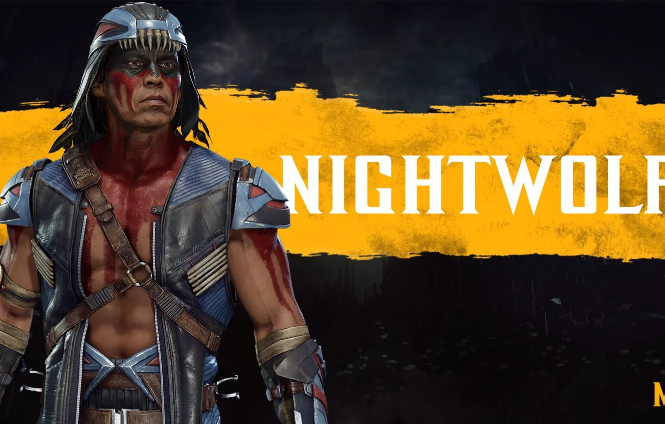 Фото обои боец, индеец, MK11, Nightwolf, Ночной Волк, Mortal Kombat 11, Смертельная Битва 11, Серое Облако, Найтвульф