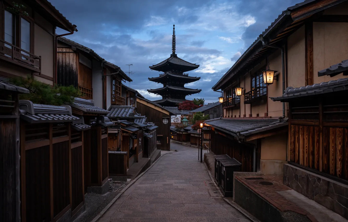 Фото обои Япония, храм, пагода, Kyoto, Хонсю