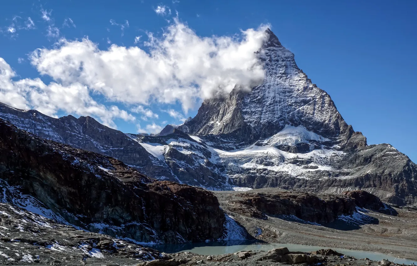 Фото обои гора, Швейцария, вершина, Matterhorn
