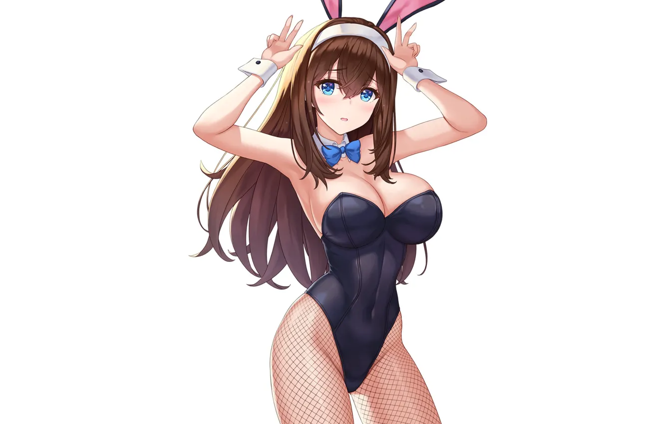 Фото обои girl, sexy, Anime, rabbit, bunny, suit, busty, tight. 