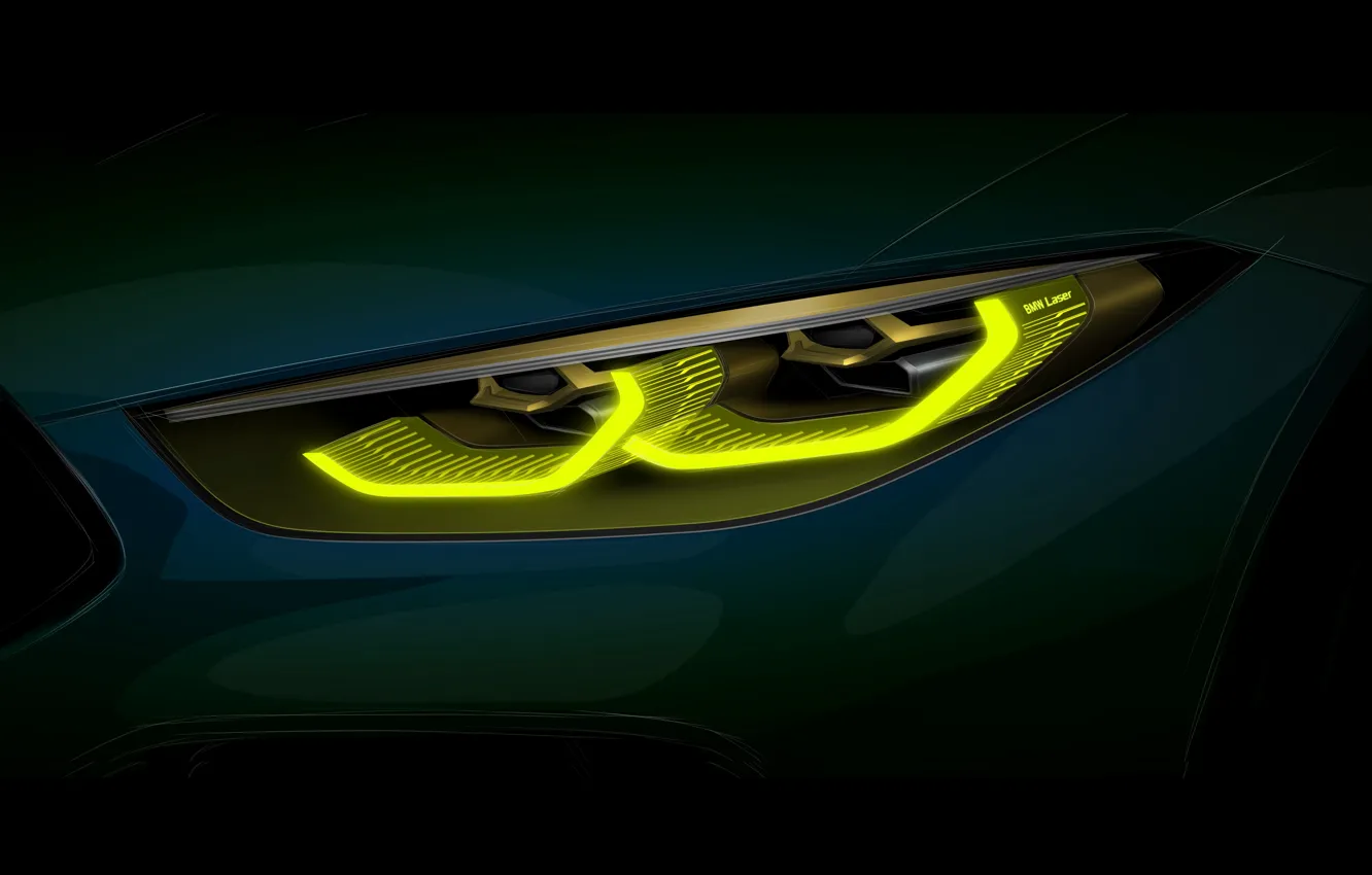 Фото обои свет, купе, фара, BMW, эскиз, 2018, M8 Gran Coupe Concept
